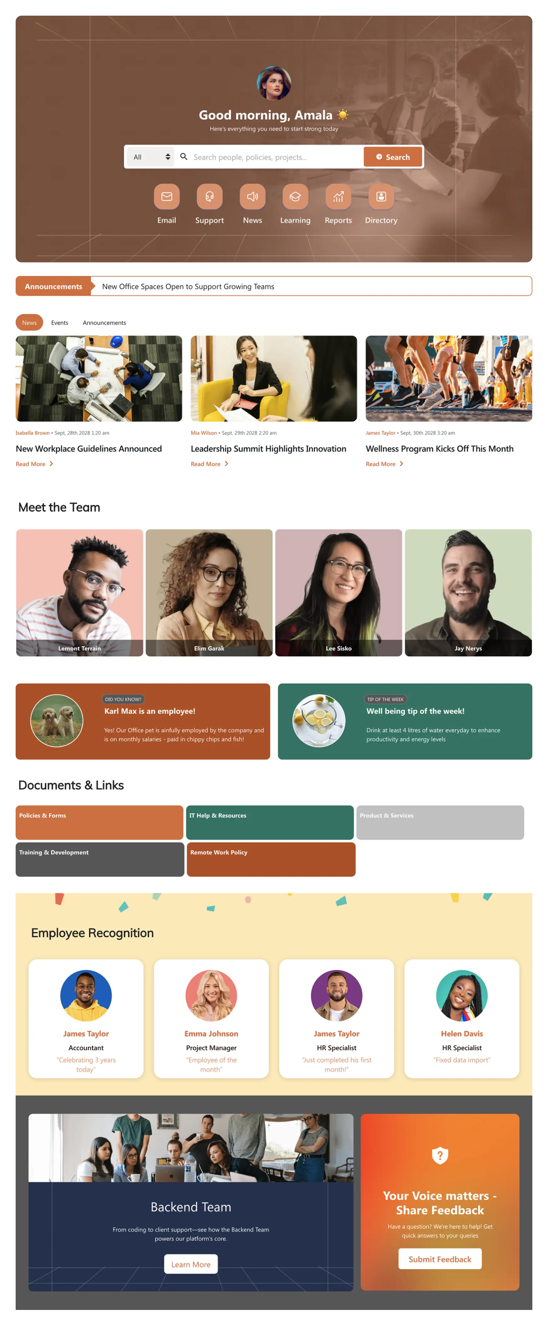 Everyday Home intranet template preview