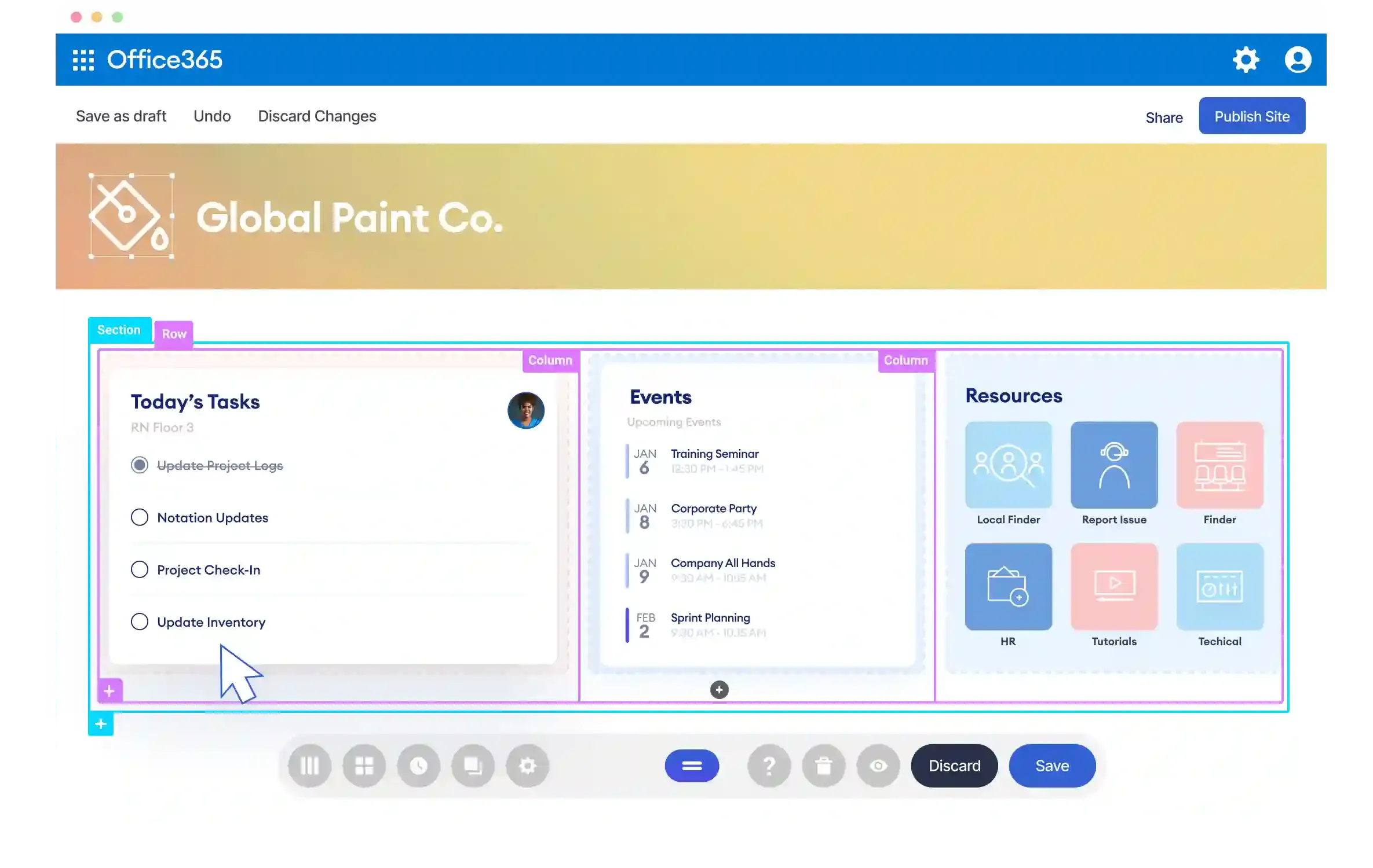 Page builder live mode