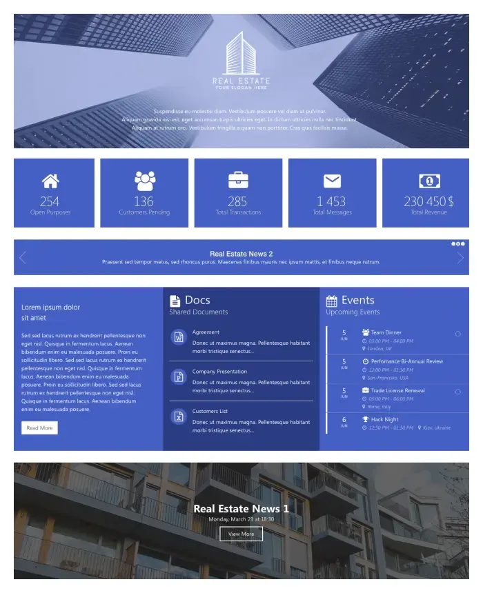 Internal SharePoint site example for company policy