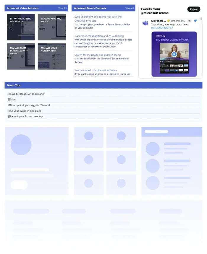 Internal SharePoint site example for knowledge base
