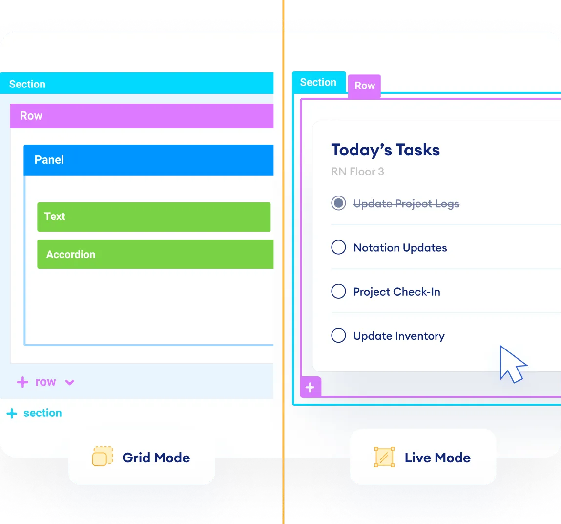 Switch Between Grid and Live Modes