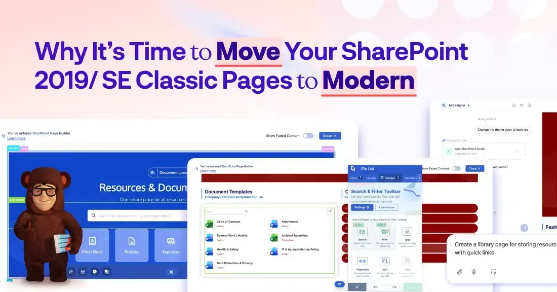 ShortPoint Live Mode editor running on a modern SharePoint page