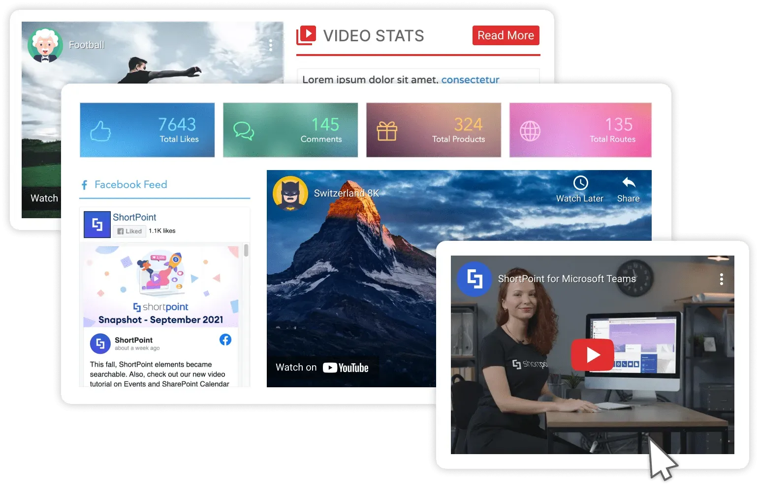 Tabbed video tutorial layout on a SharePoint knowledge base page