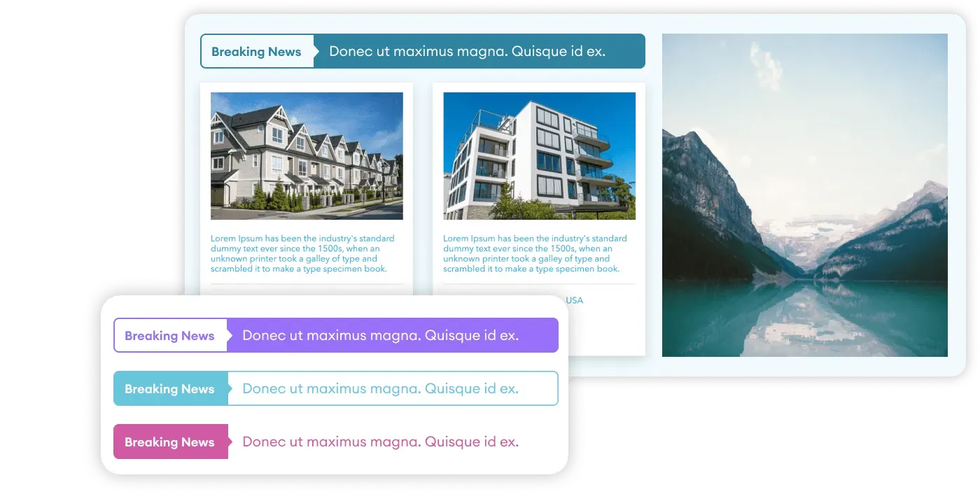 ShortPoint Tickers element scrolling SharePoint news headlines