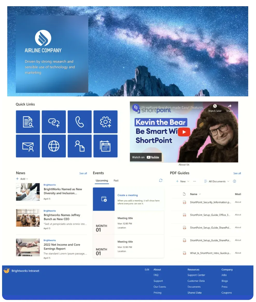 Building a SharePoint Communication Site for headers