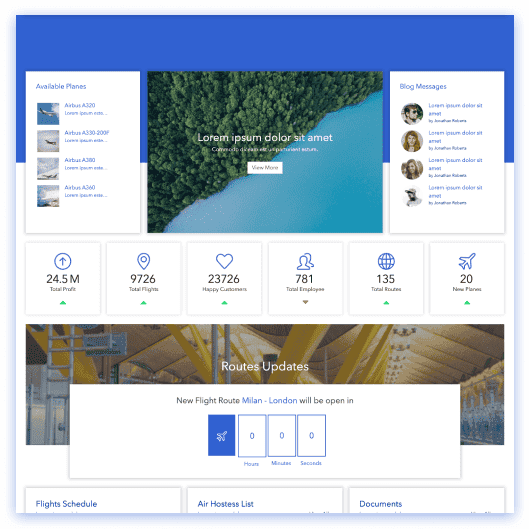 Flexible SharePoint page with customizable branded sections, content blocks, and navigation