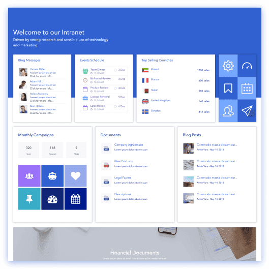 Modular SharePoint template with department-agnostic sections for any team or use case