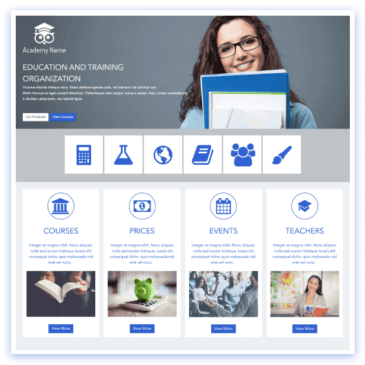School SharePoint intranet with academic calendar, campus news feed, and resource quick links