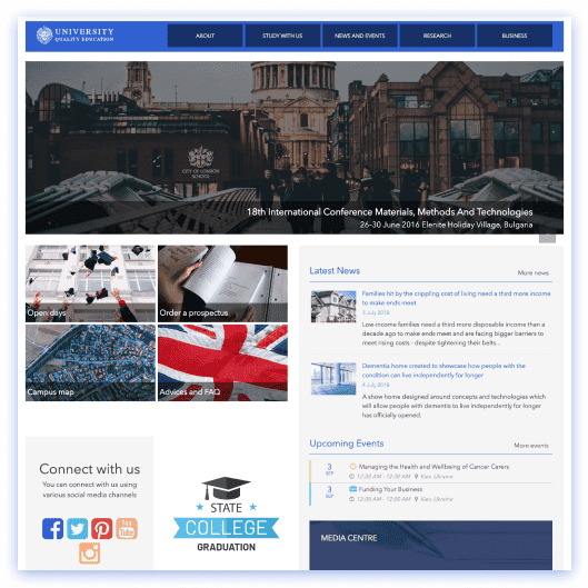 Academic SharePoint site with research publication list, department links, and faculty directory