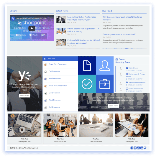 Student SharePoint portal with class schedule, grade summary panel, and campus resource links