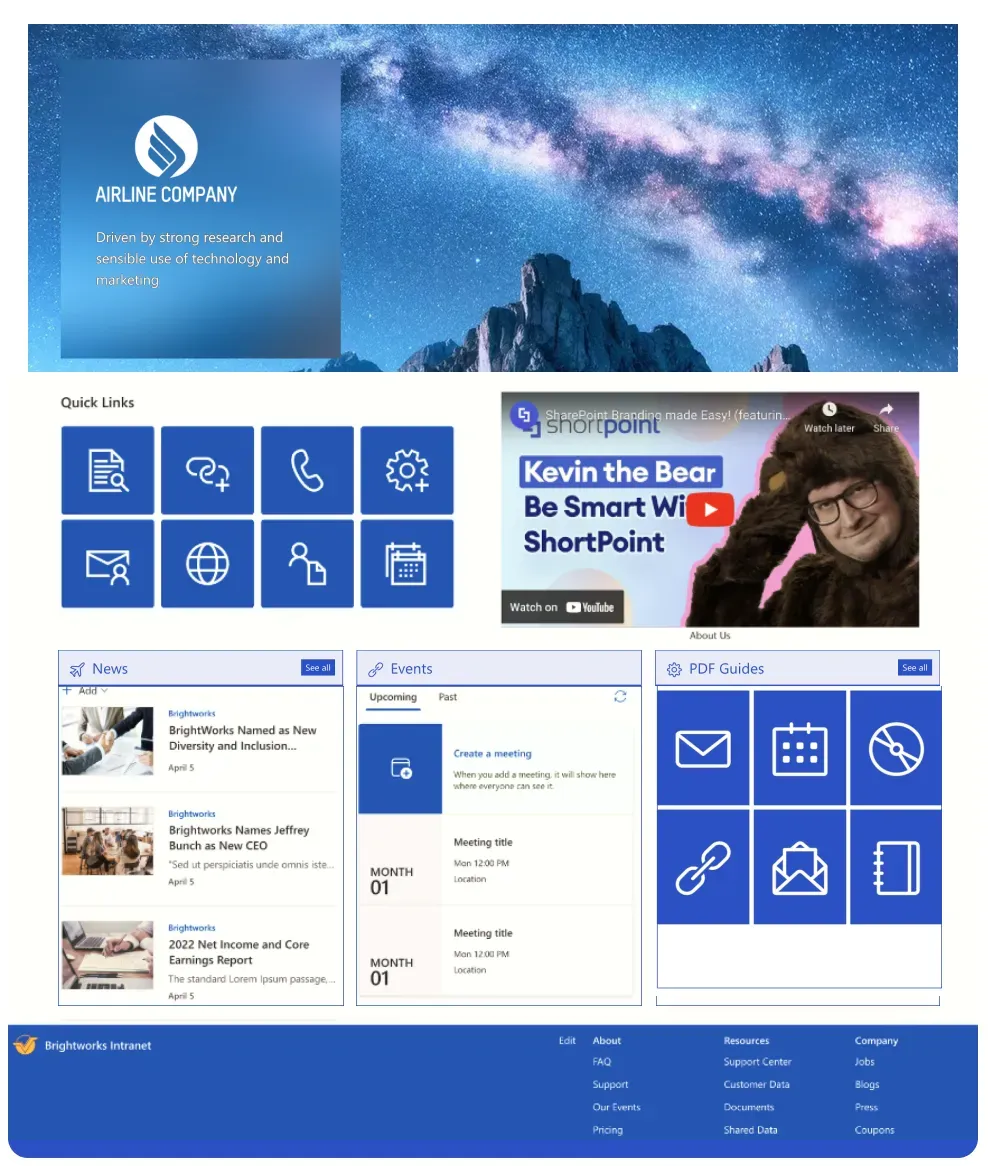 HR Site Template with beautiful web parts