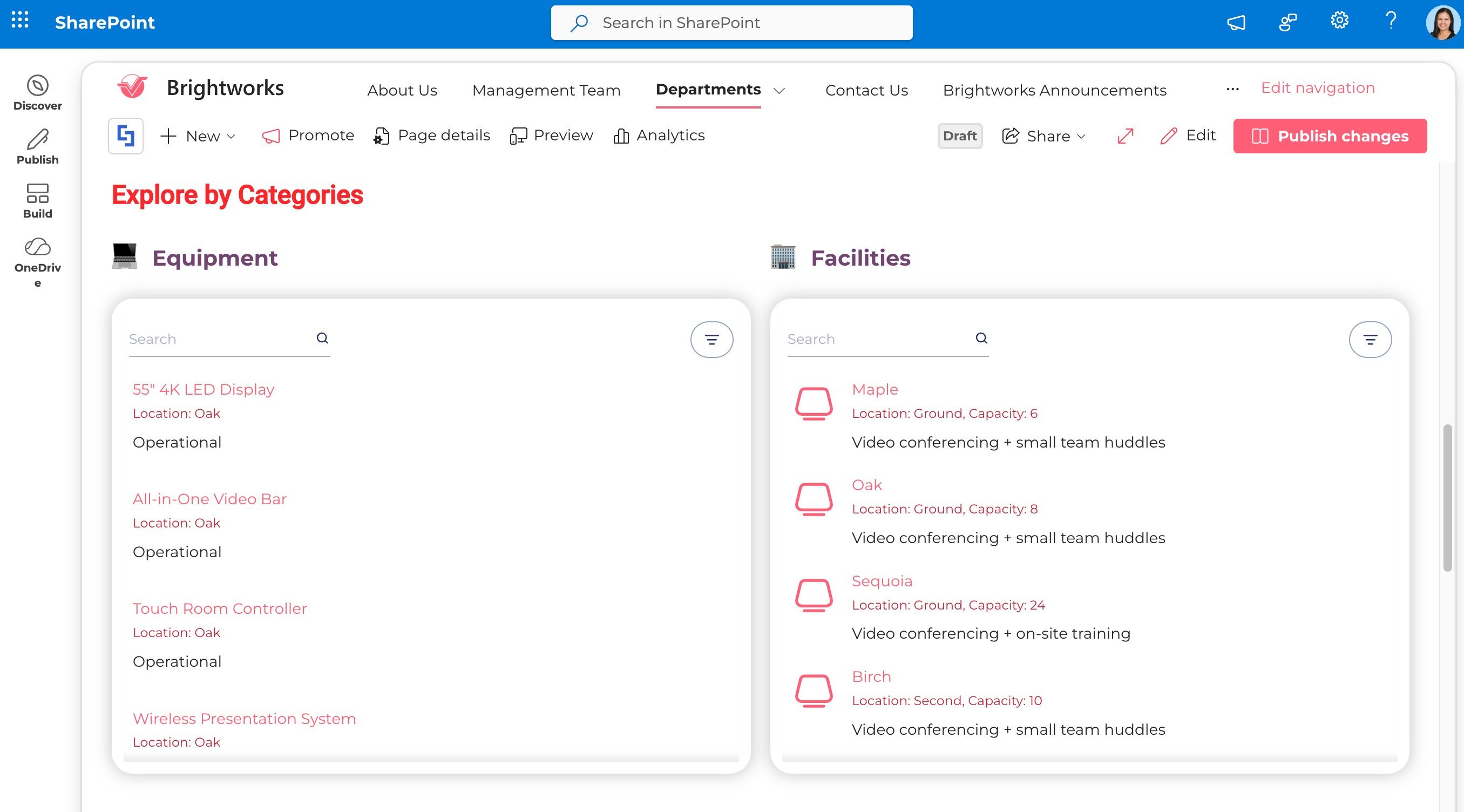 Simple List Design Element automatically displaying a newly added item from the connected SharePoint list.