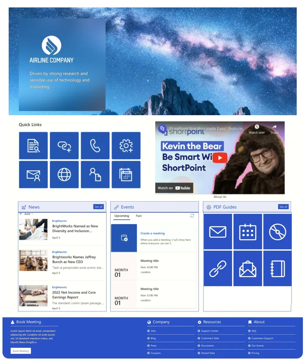 Modern SharePoint Design for footers