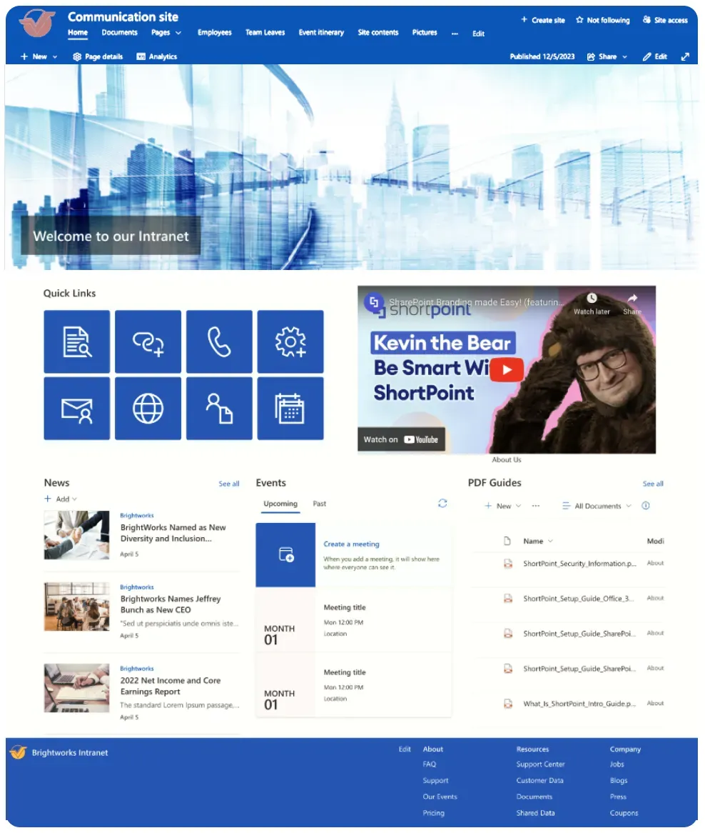 navigation menu