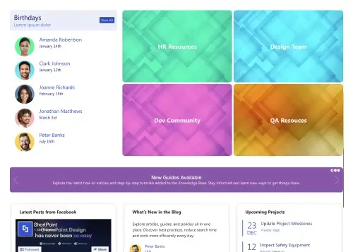 Wiki-style SharePoint page with left sidebar navigation tree, search bar, and article content area