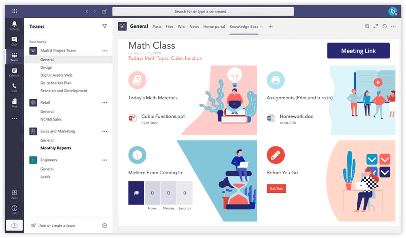 ShortPoint School design for Microsoft Teams